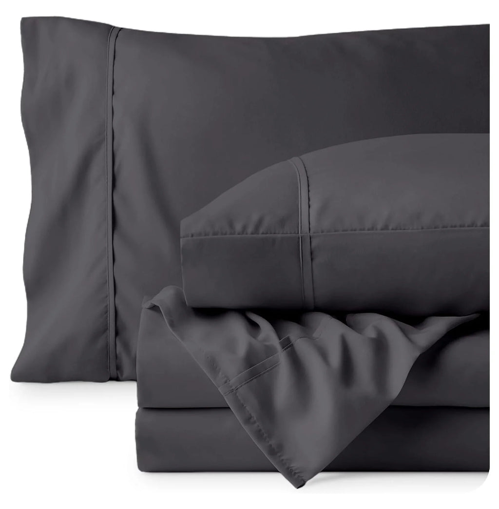 Short Queen 4 Piece Microfiber Sheet Set with Deep Pockets U64585