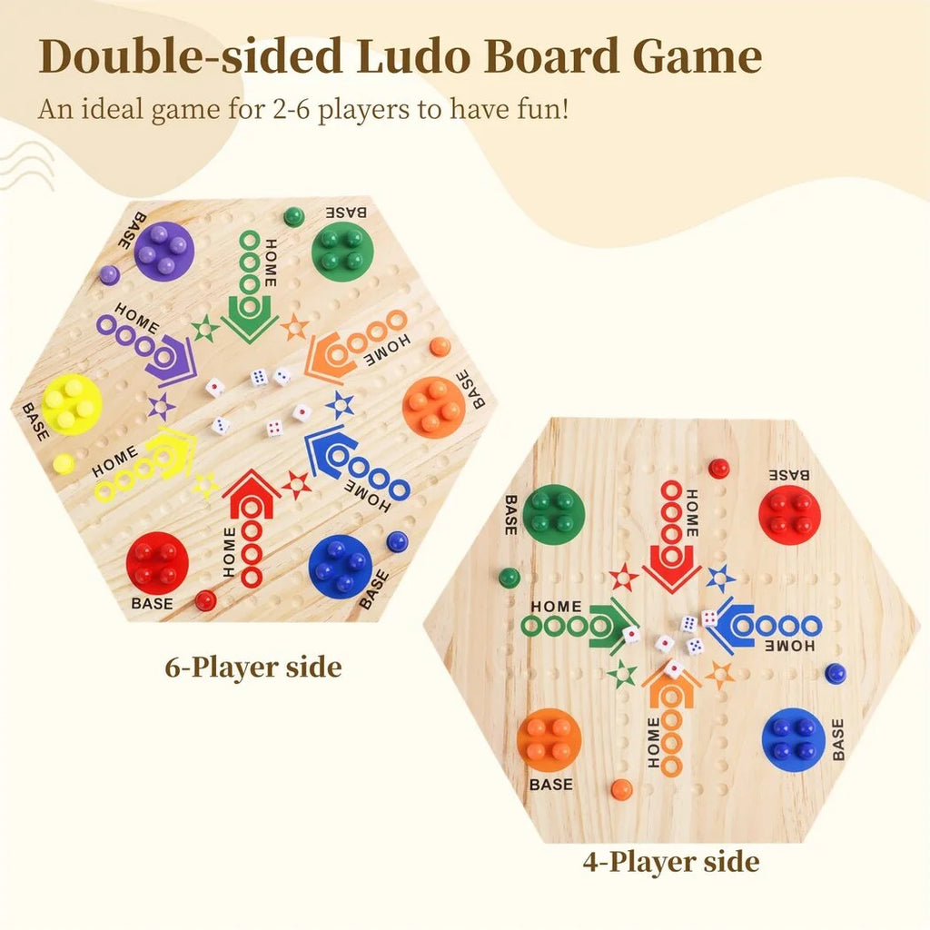Double-Sided Wooden Marble Board Game Z93724
