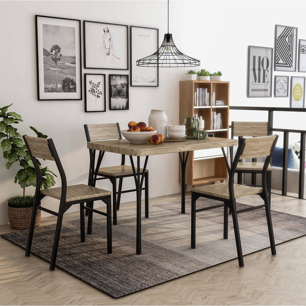Industrial 5-Piece Dining Table Set X124056