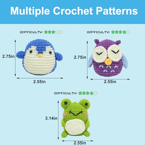 Crochet Starter Kit with Crochet Hooks, Yarn, Markers and Supplies O506