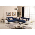 Navy Blue Convertible Living Room Sectional F337