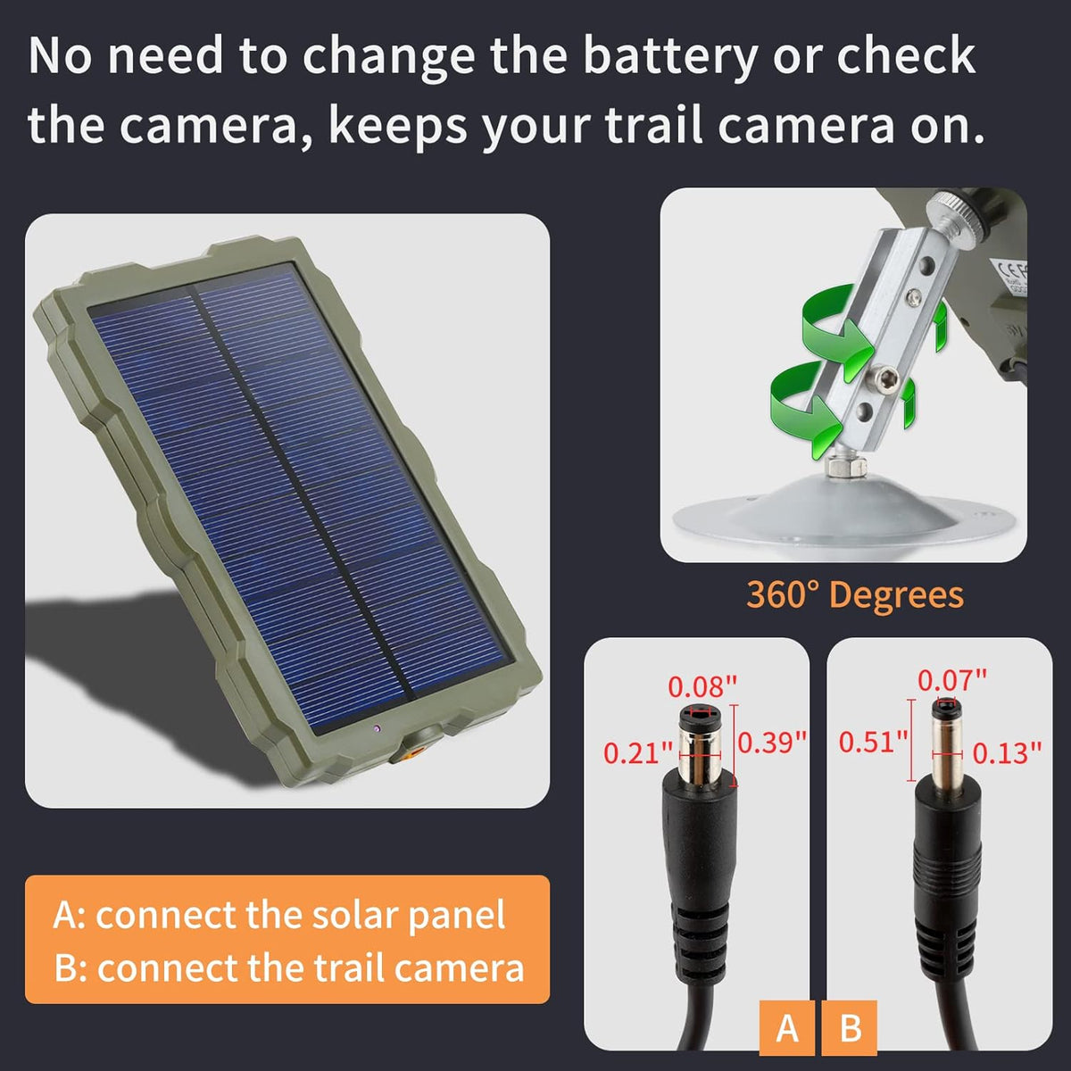 1700mAh Rechargeable Battery IP66 Waterproof Solar Charging Panel T798