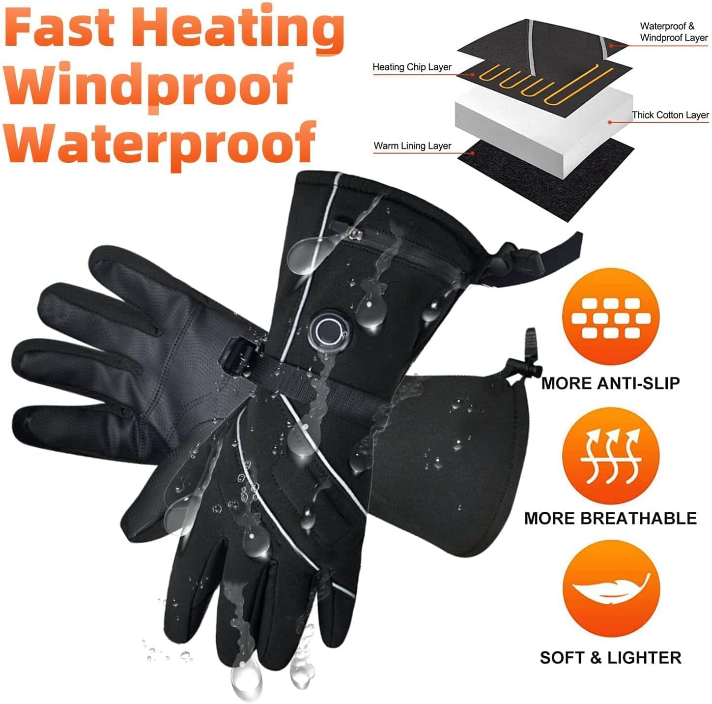 Rechargeable Battery Waterproof Heated Gloves A8127