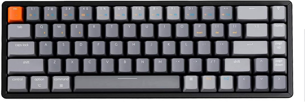 68-Key Wireless Bluetooth/USB Wired Mechanical Keyboard with RGB LED Backlit Aluminum Frame E20087