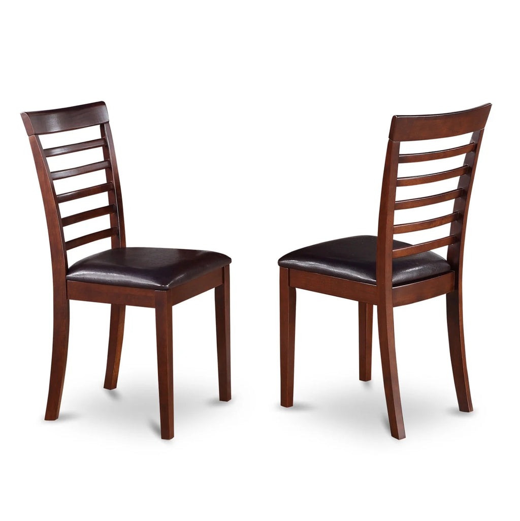 Mahogany Faux Leather Kitchen Chair Set of 2 M46836