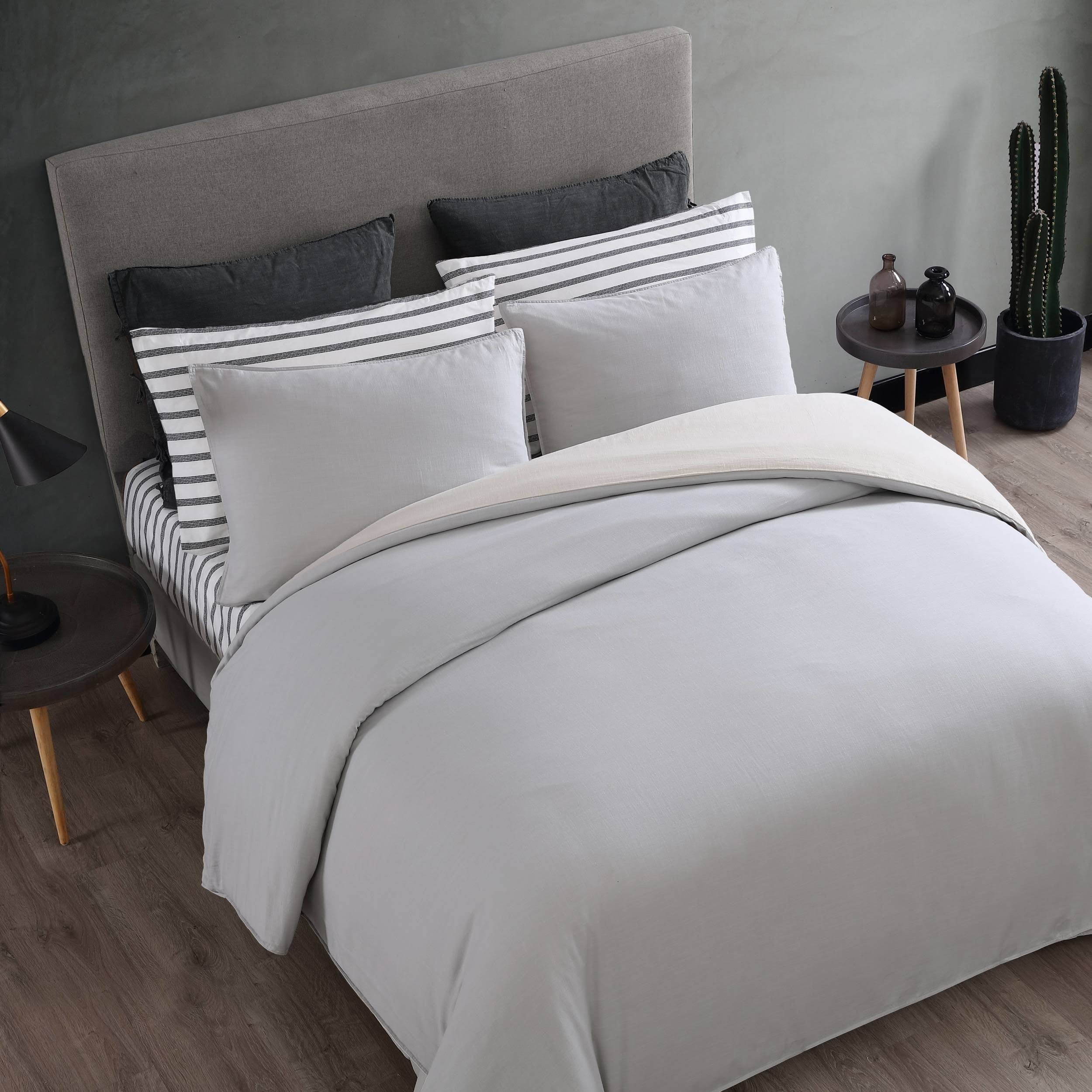 Washed Cotton Reversible Duvet Cover Set F158930