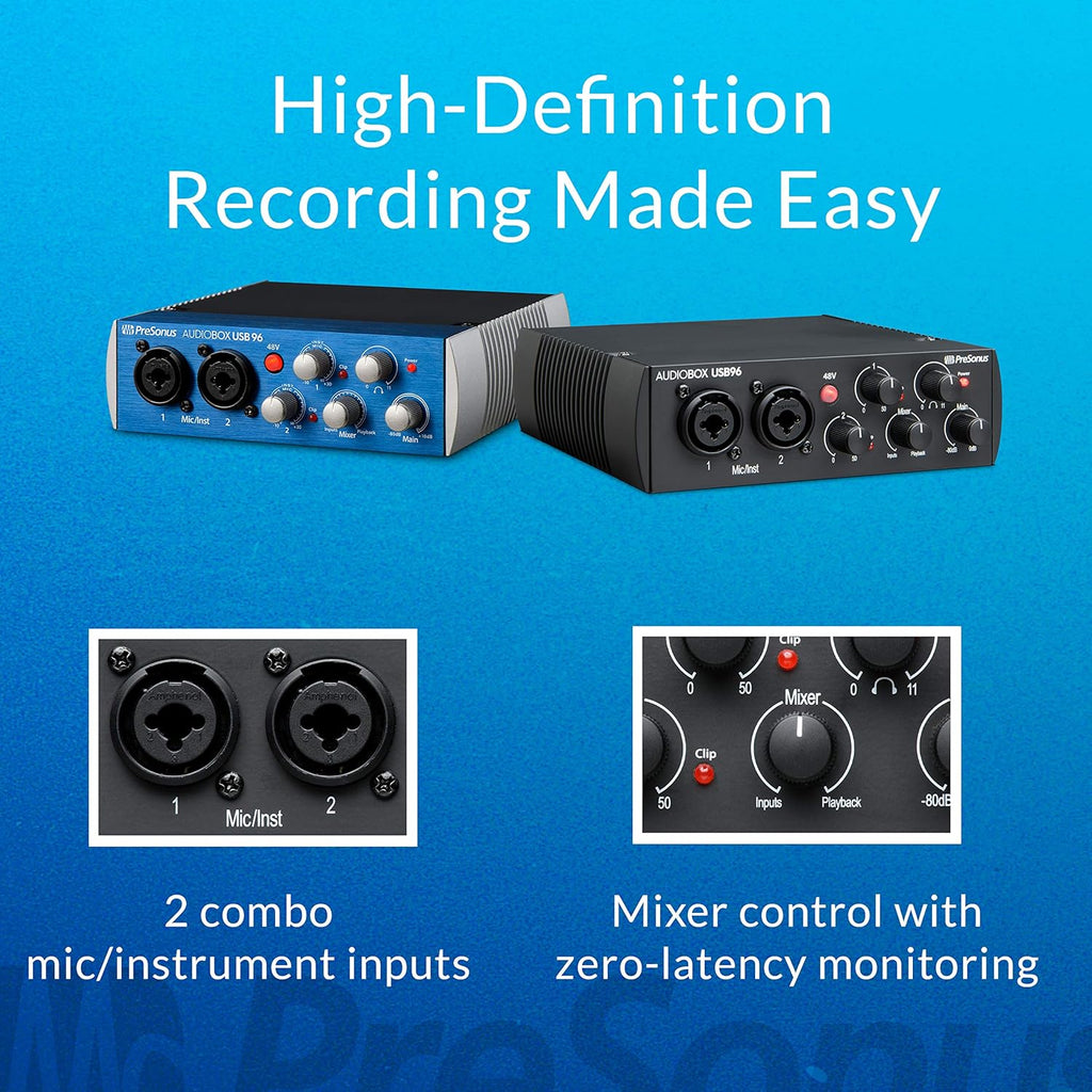 USB 2.0 Recording Bundle with Interface, Headphones, Microphone and Studio One software T4166