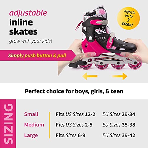 Pink Adjustable Inline Skates R583