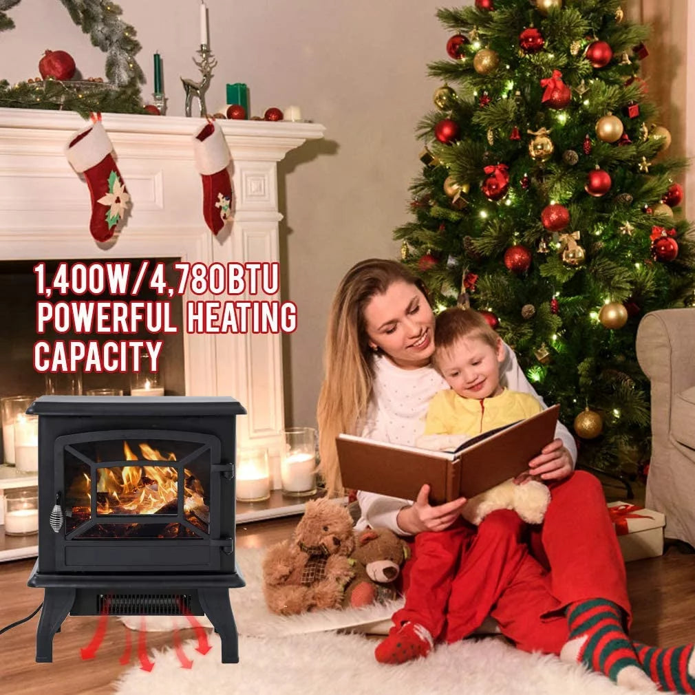 Black Electric Fireplace Heater Stove 1500W U930770