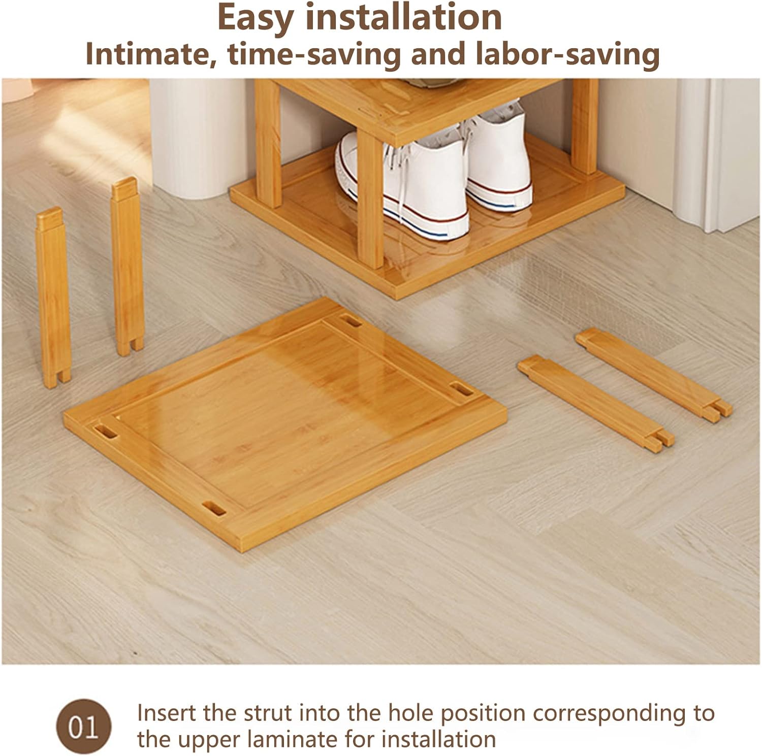 Bamboo 7-Tier Shoe Rack Storage Organizer Shelf B258
