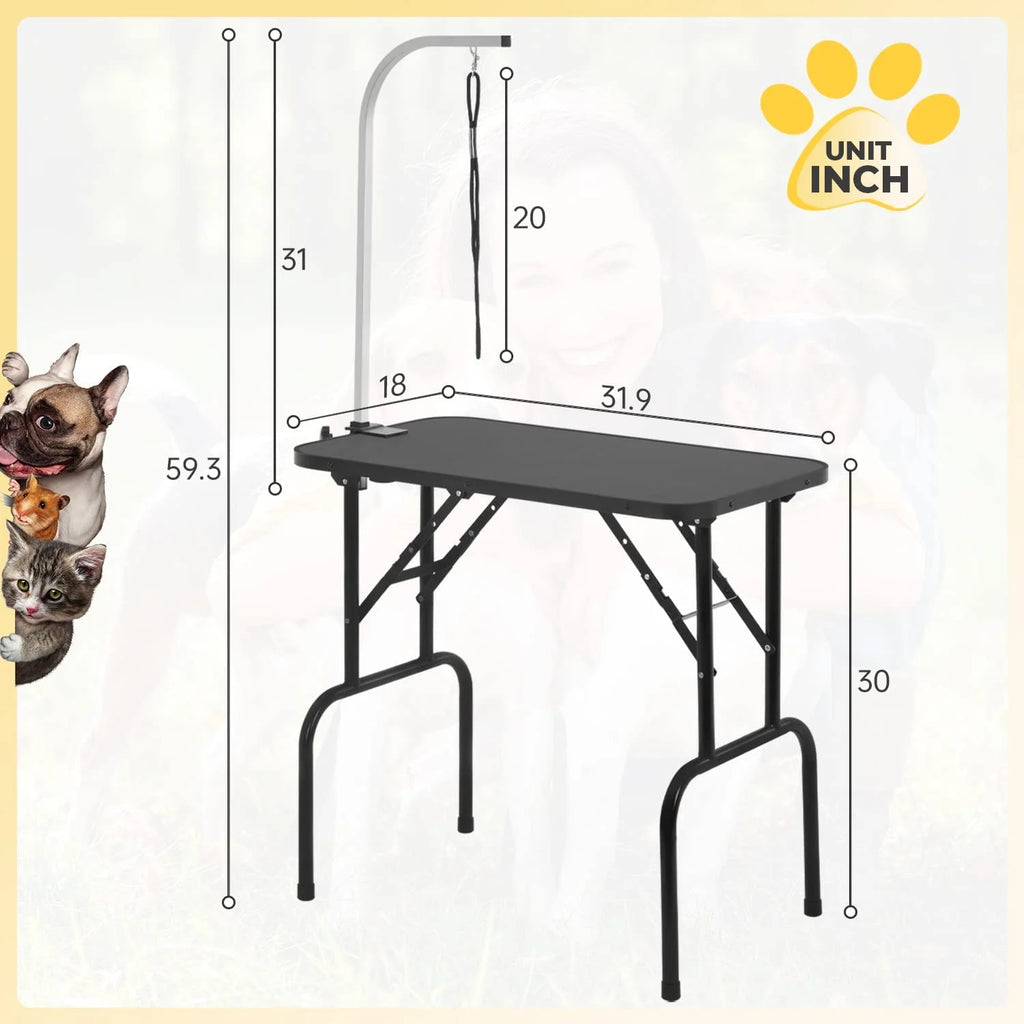 32in Foldable Adjustable Pet Grooming Table N7380
