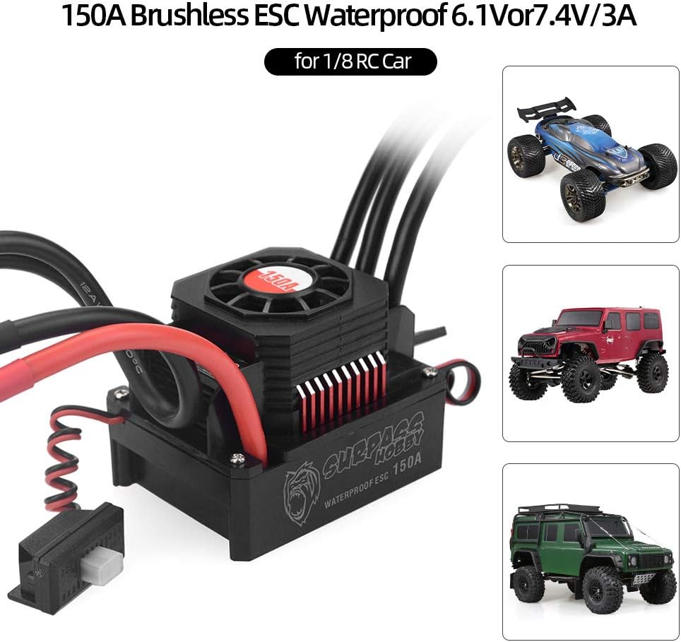 150A Brushless ESC Waterproof Electric Speed Controller Pack of 2 W373