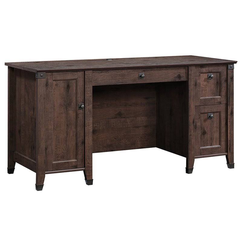 2 Piece Home Office Set with Computer Desk and File Cabinet in Coffee Oak H36766