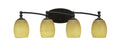 Four Light Bath Bar Dark Granite Finish with Linen Glass C86682