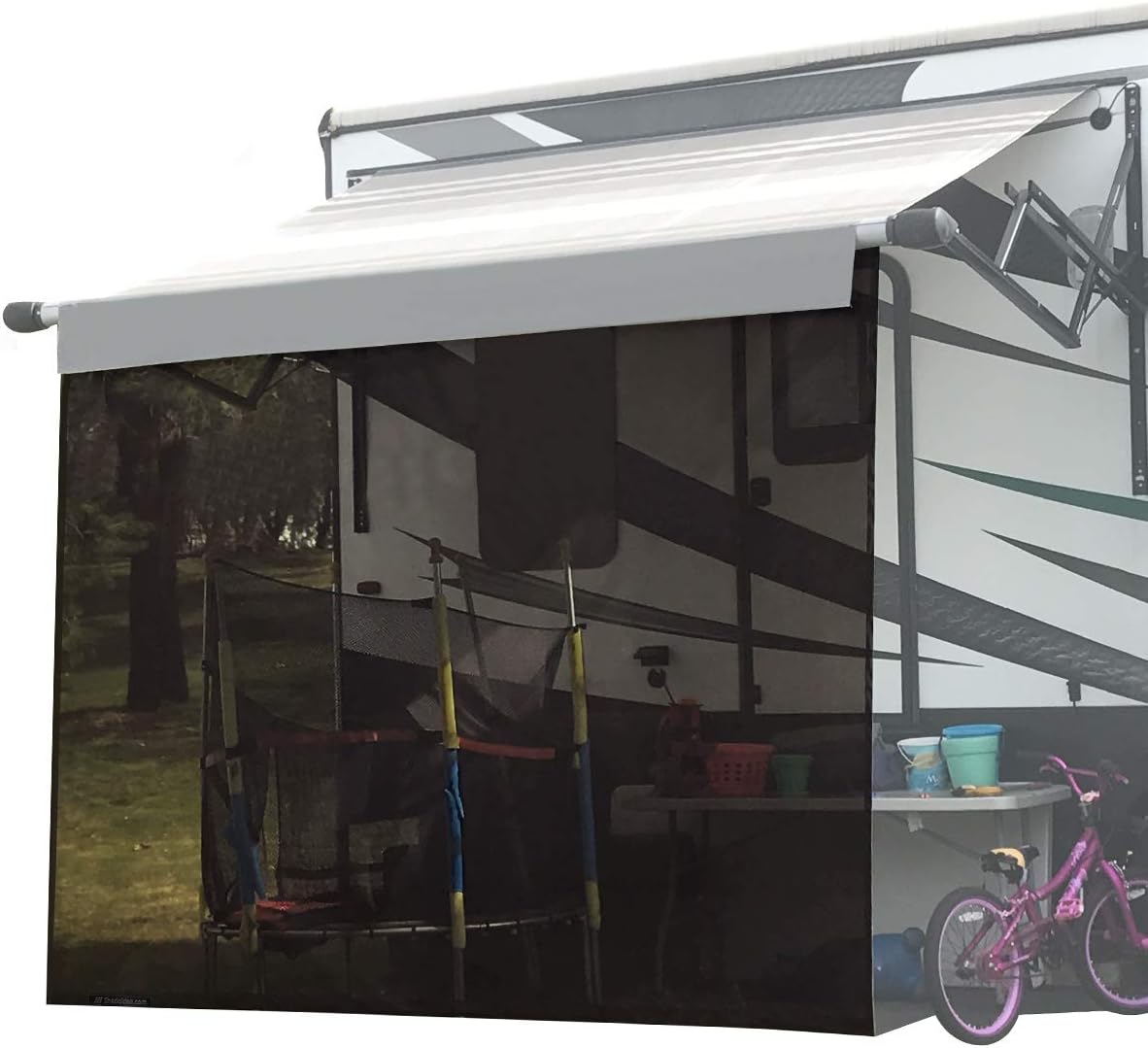 Black Mesh Sun Shade Screen for Awning Pack of 2 H364792