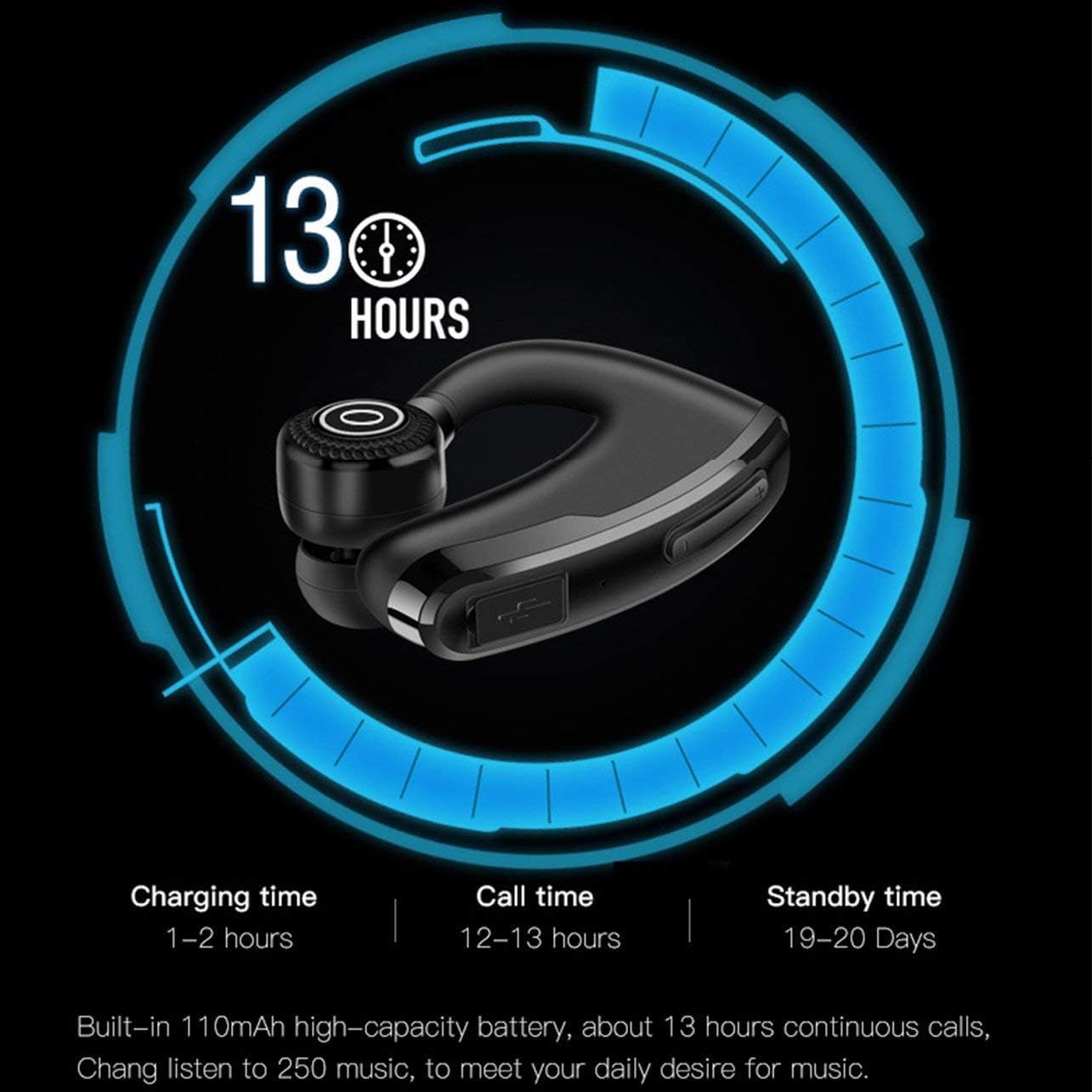 Wireless Bluetooth Headset Earbuds with Mic Noise Cancelling N8544