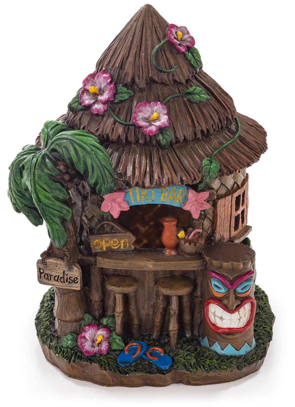 Tiki Hut Solar Powered LED Outdoor Decor Q4684