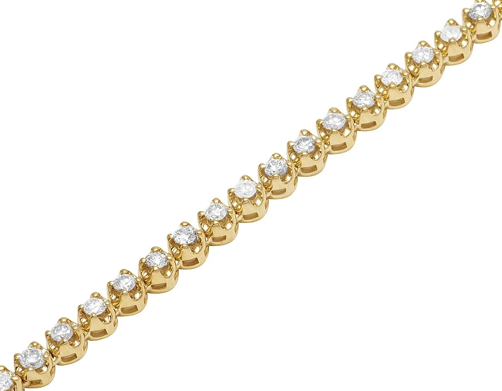 10K Yellow Gold Diamond Tennis Choker Necklace 4mm 21" 6.5CT H619421