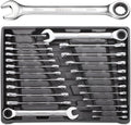 24-Piece Chrome Vanadium Steel Ratcheting Combination Wrench Set with Metric & SAE 72-Tooth X968