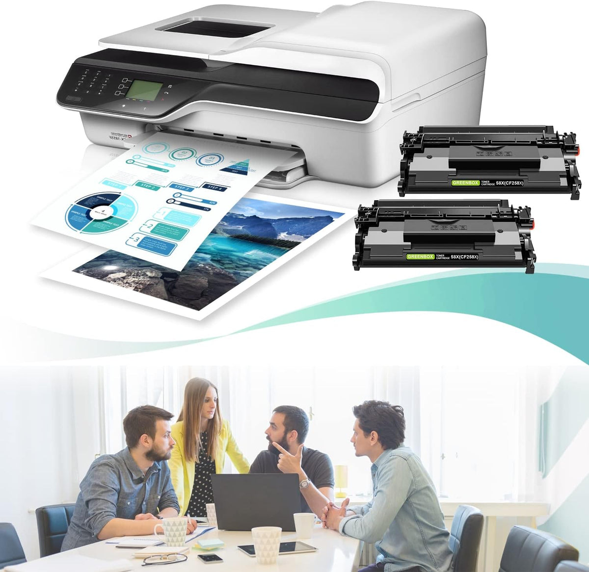 Black 2-Pack Compatible Toner Cartridge for HP 58A CF258X P387796