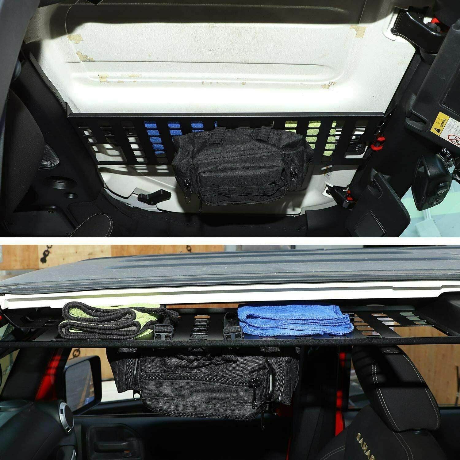 Black Roof Rack Hard Top Molle Luggage Panel Q38781