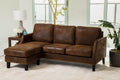 Dark Brown Faux Leather Reversible Chaise Sectional Sofa C512986