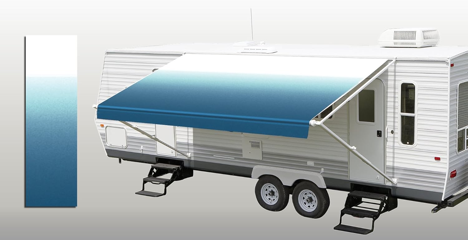 Ocean Blue Fade Awning Fabric 16' S62790