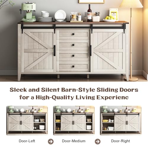 White 4 Drawer Wood Dresser K166