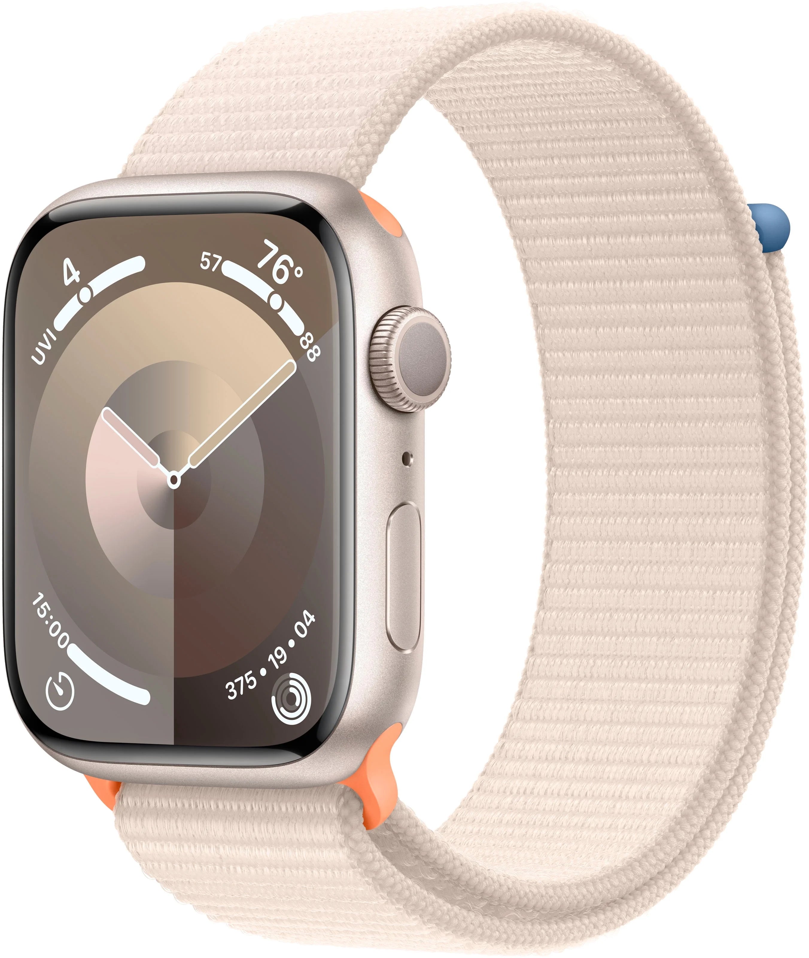 Refurbished Apple Watch Series 9 45mm Starlight Aluminum with Starlight Sport Loop A25426