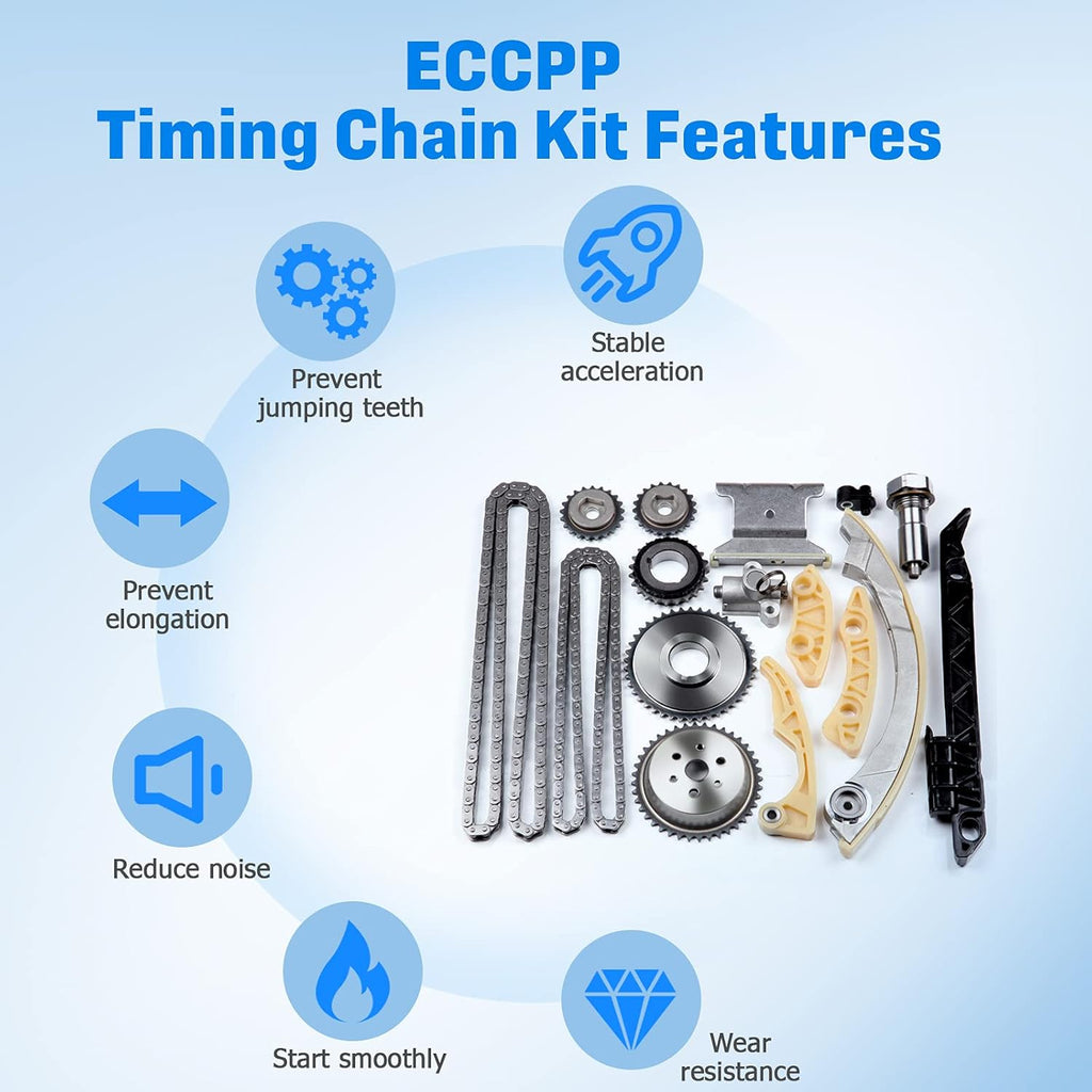Engine Timing Chain Kit without Water Pump for Chevrolet Malibu Equinox Buick L4 2.0L 2.2L 2.4L K590241