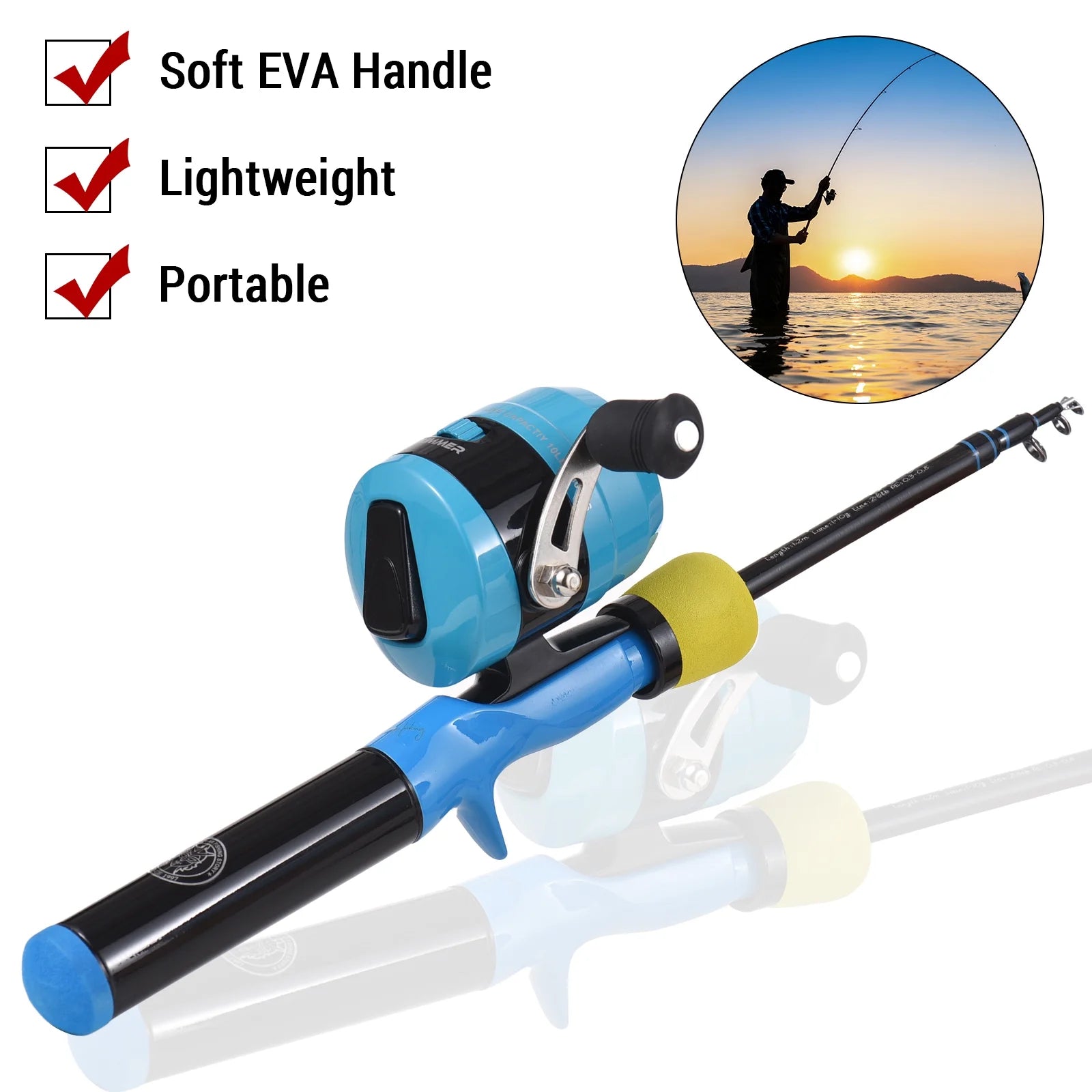 Kids Fishing Combo Spinning Rod and Reel Set with Tackle Box P90351