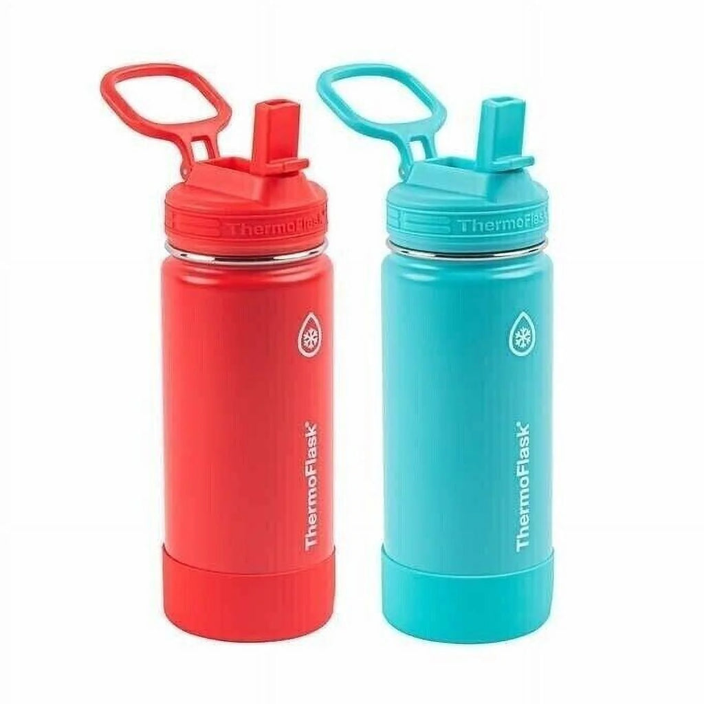 16oz Stainless Steel Water Bottles, 2 Pack Q71676