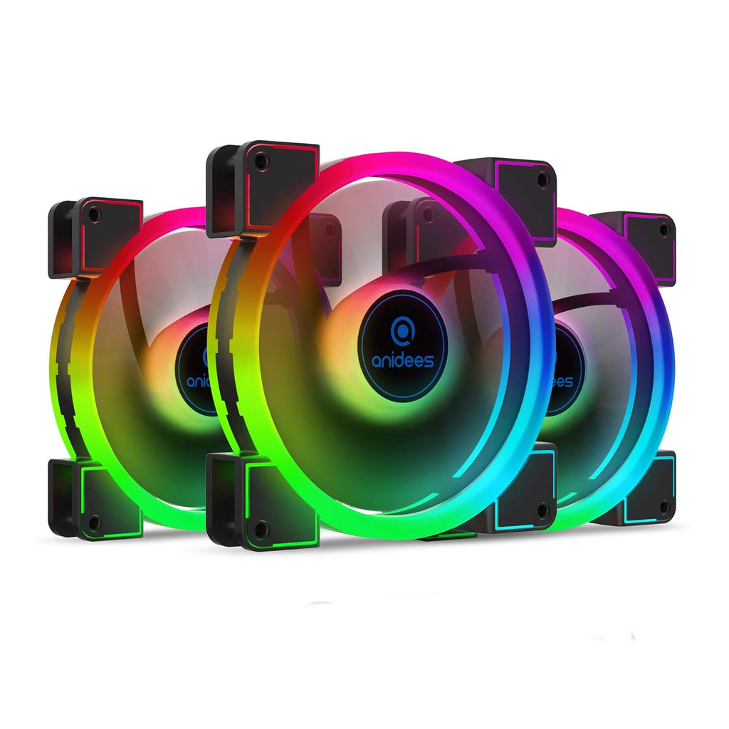 140mm 3pcs RGB PWM Dual Light Loop PC Case Fan G5053