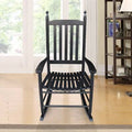 Black Slat Back Rocking Chair L7428