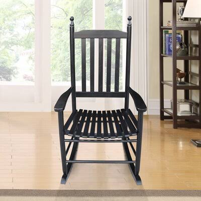 Black Slat Back Rocking Chair L7428