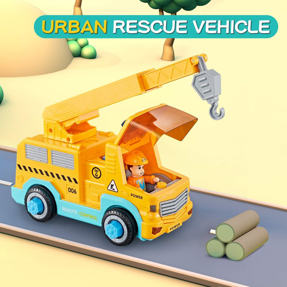 Take Apart Car STEM Toy Building Set with Electric Toy Drill and Remote Control Construction Vehicle F655015
