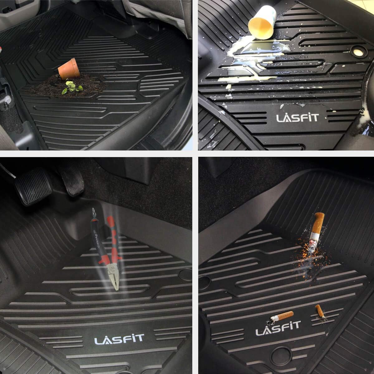 Black TPE Floor Liners for Toyota Tundra CrewMax Cab J58297