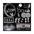 27PCS Bling Car Accessories Set with Reinestone Crystal Steering Wheel Cover B356