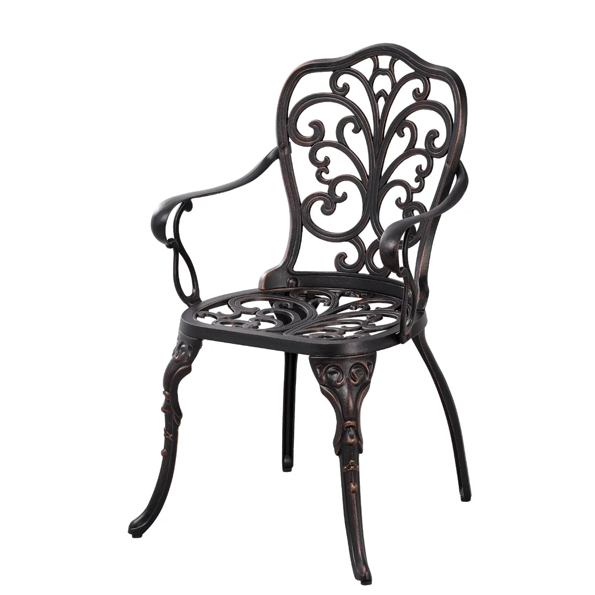3-Piece Bistro Table and Chairs Set of 2 Outdoor Furniture, Bronze K433