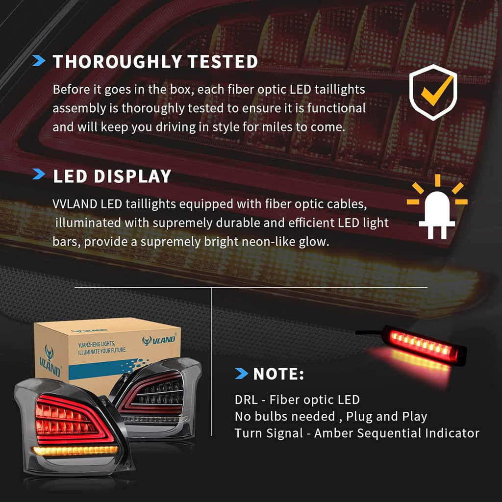 LED Tail Lights for Suzuki Swift 2017-2019, Amber Sequential Turn Signal, Dark Clear F348529