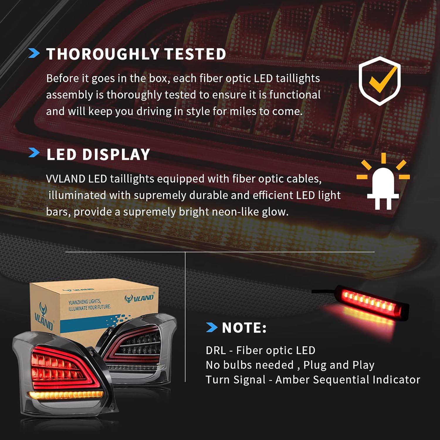 LED Tail Lights for Suzuki Swift 2017-2019, Amber Sequential Turn Signal, Dark Clear F348529