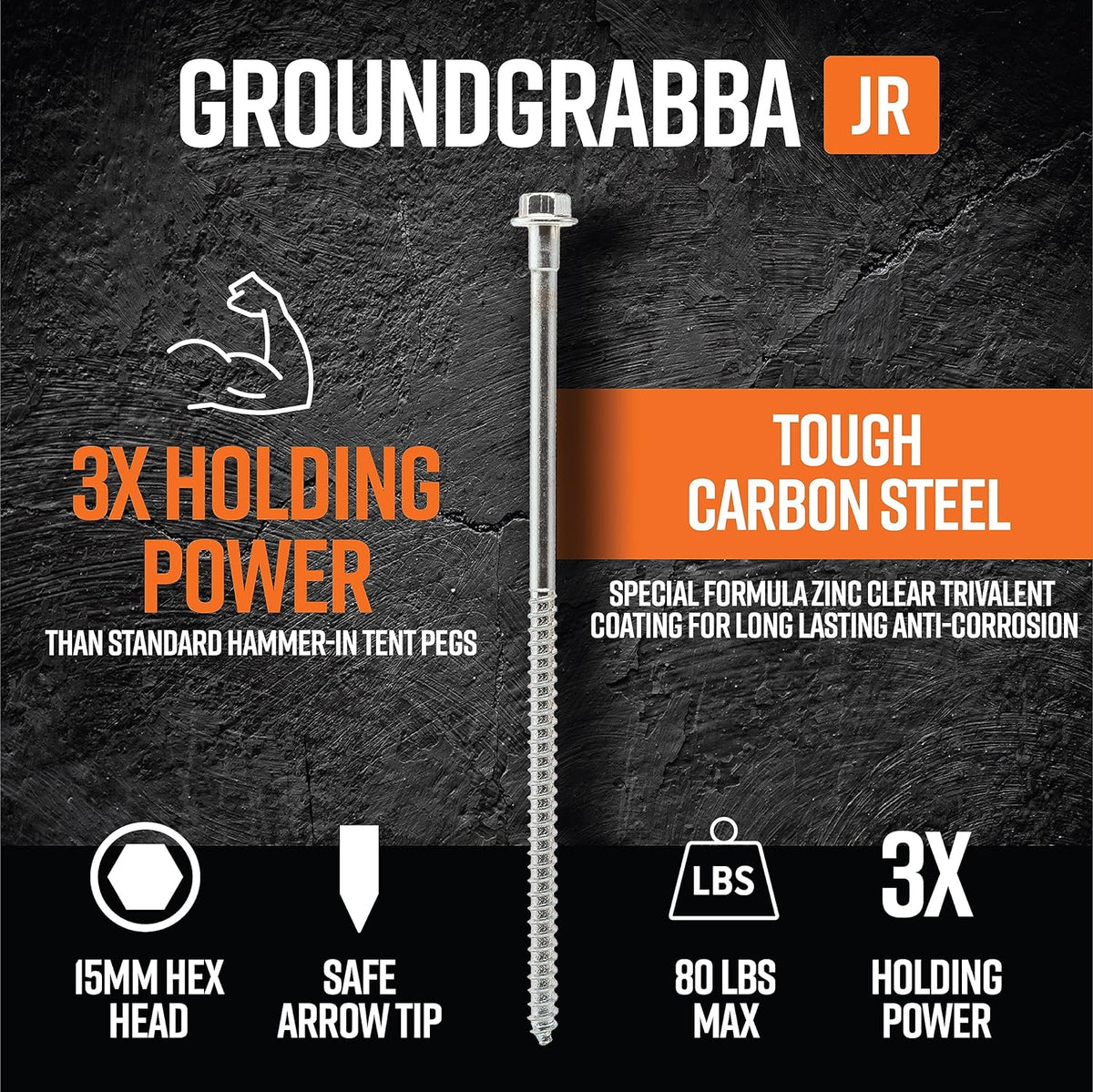 11 Inch Heavy Duty Screw-In Ground Anchors, 12 Pack Z1095