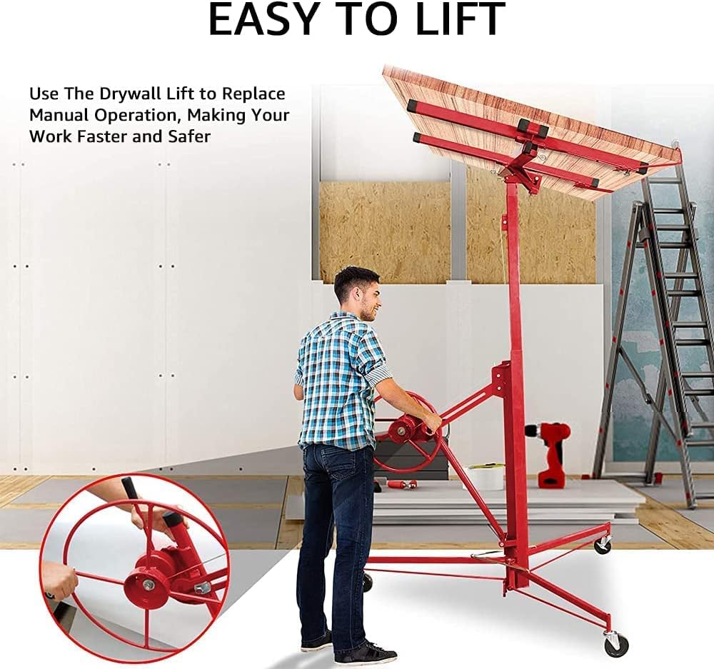 Drywall Lift Panel Hoist with Adjustable Telescopic Arm, 150 lbs I681