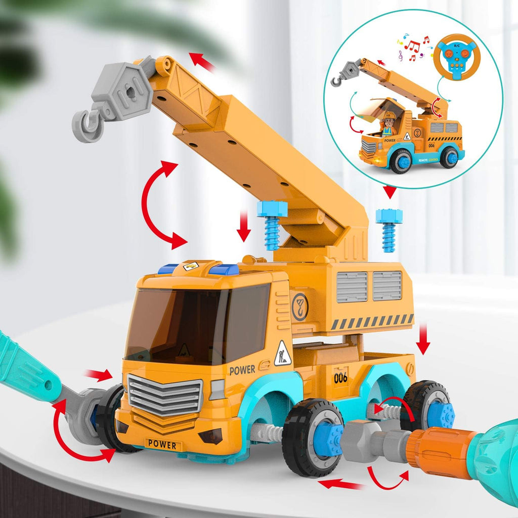 Take Apart Car STEM Toy Building Set with Electric Toy Drill and Remote Control Construction Vehicle F655015