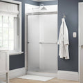 Chrome Semi-Frameless Sliding Shower Door with Droplet Glass P31294
