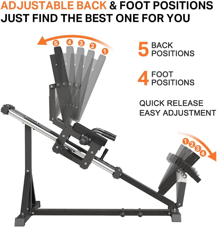 Compact Leg Press Machine with Calf Block I649