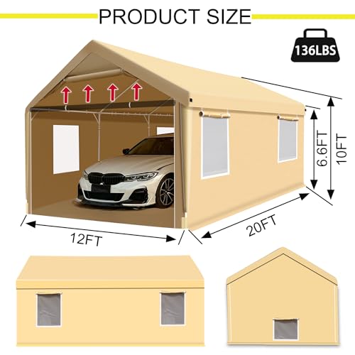 26X14X10.5FT Portable Paint Booth with 6pcs Mesh Windows B140