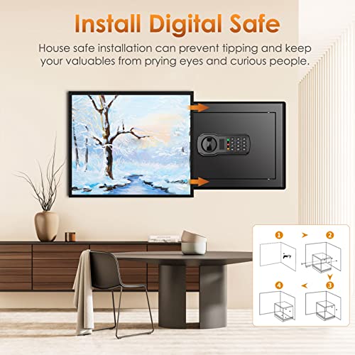 2.5 Cub Fireproof Waterproof Large Cabinet Safe Box with Fireproof Document Bag and Removable Shelf Digital Safe T46912