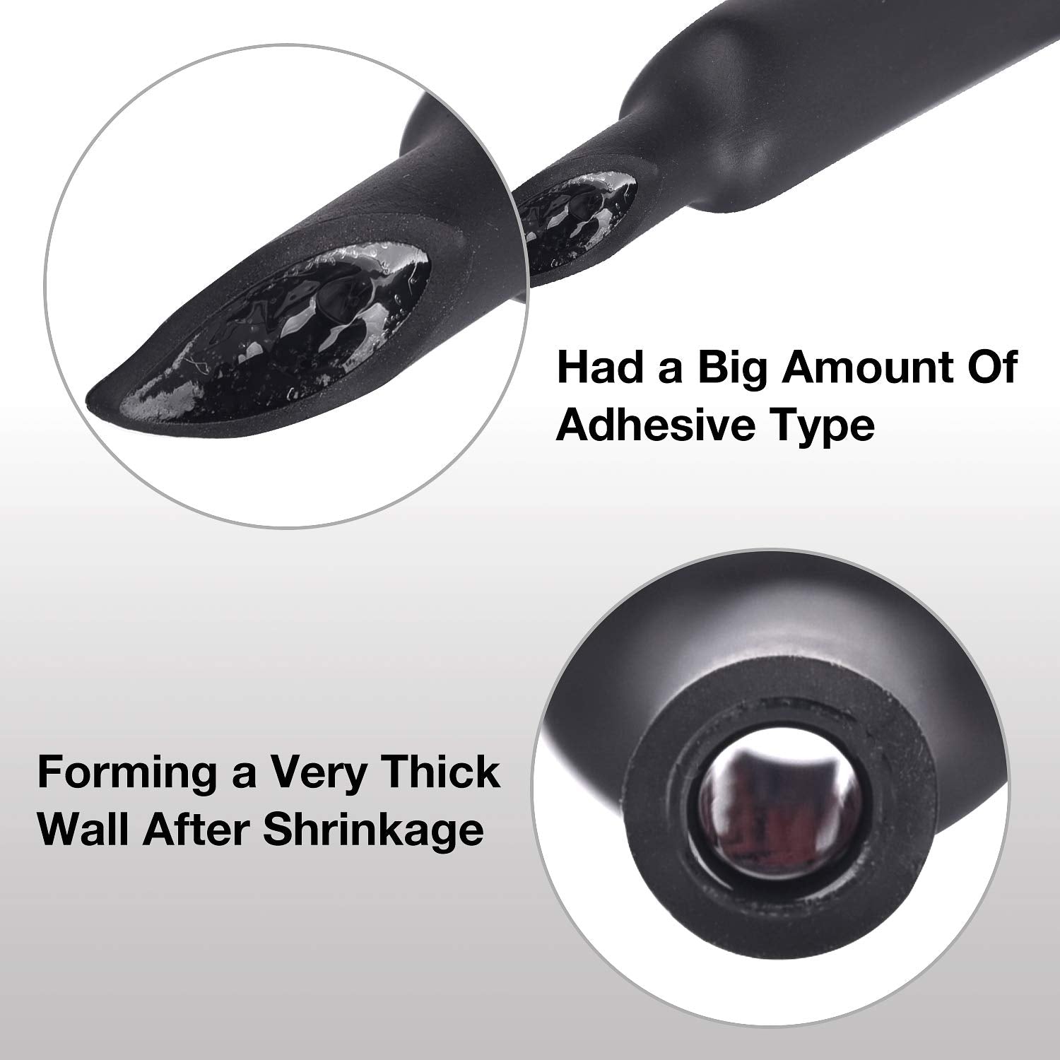 1.5 Inch 3:1 Waterproof Adhesive Lined Heat Shrink Tubing, 4 Ft Black D86009