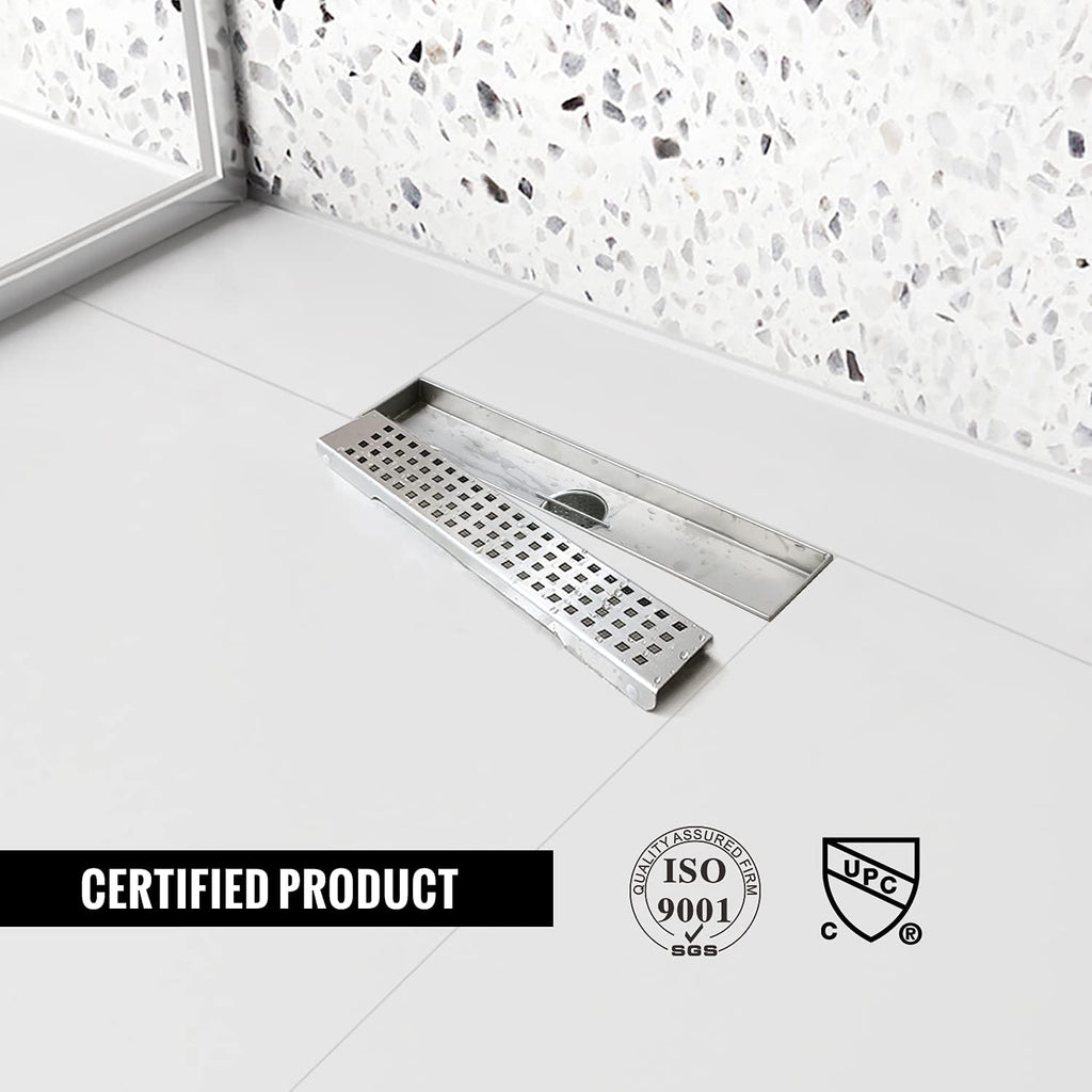 Brushed 304 Stainless Steel Linear Shower Drain 24 inch, Pack of 2 L69094